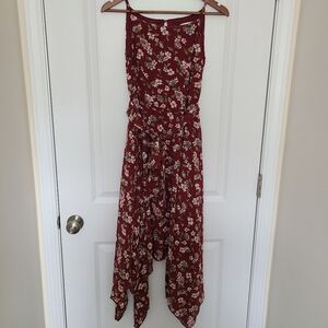 Gardenwed Floral Print Spaghetti Strap Asymmetrical Dress Size S